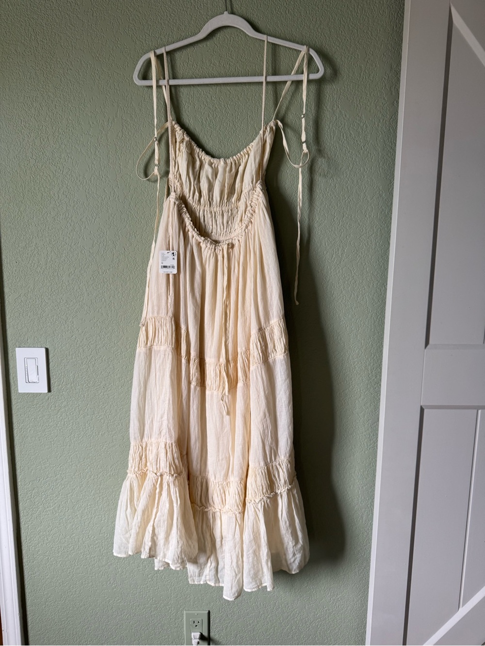 Free People-Cream Spaghetti Strap Sundress - Picture 6 of 7